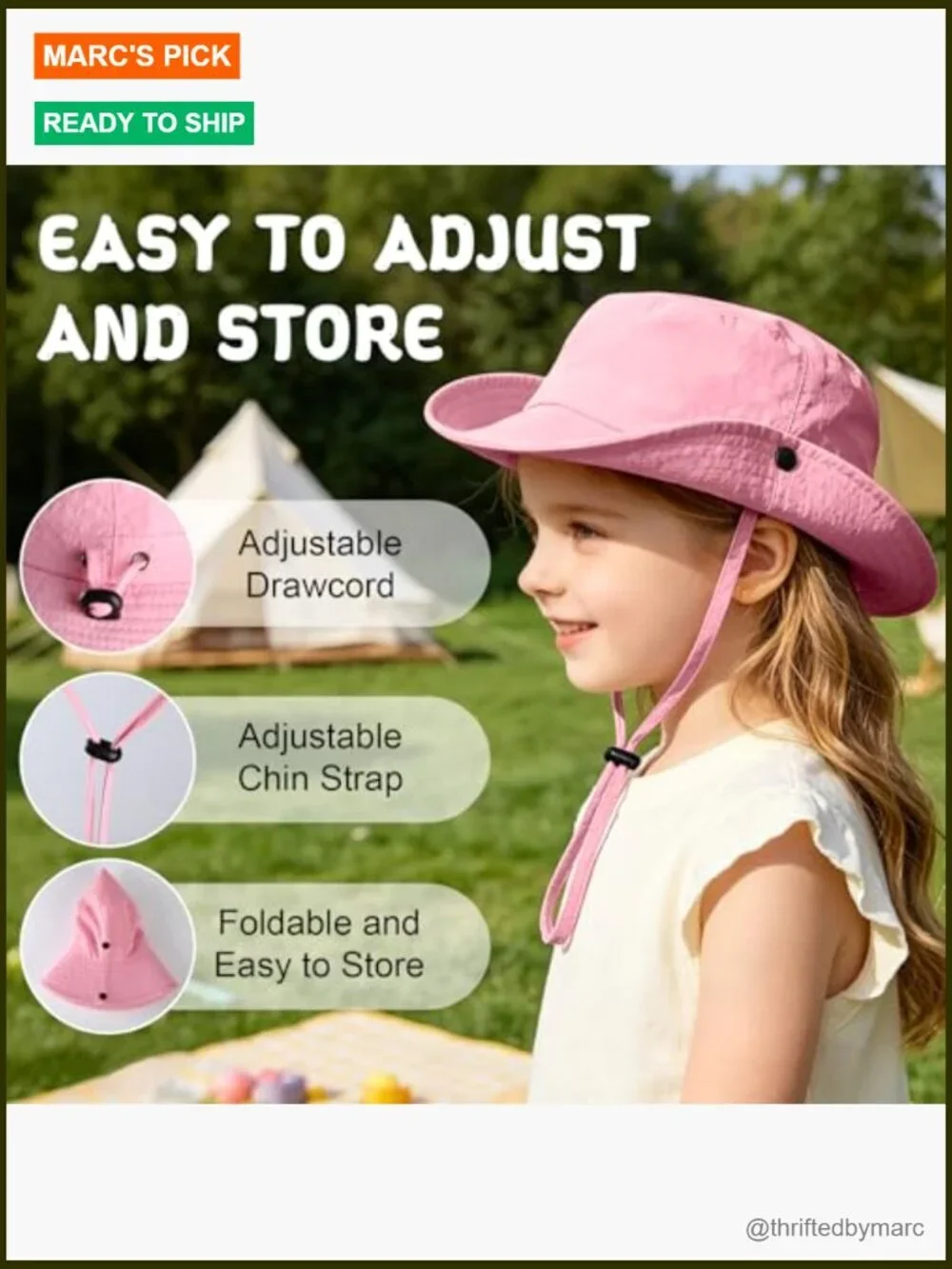 Wide Brim Sun Hat for Kids UPF 50+ Protection Bucket Hat 2 Pack